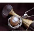 Single Freshwater Pearl Pendant 9-10mm AAA White Button Freshwater Pearl Pendant